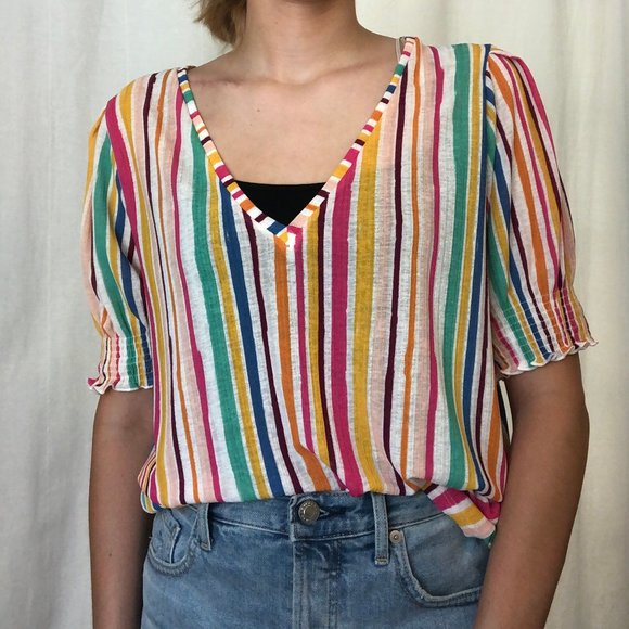 Zara Tops - Colorful Stripe Blouse (New With Tag)